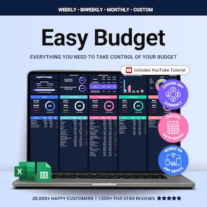 Monatliches Budget Excel Easy Budget by Paycheck Google Sheets Zweiwöchentlicher Budgetplaner Expense Tracker Digital Personal Budget