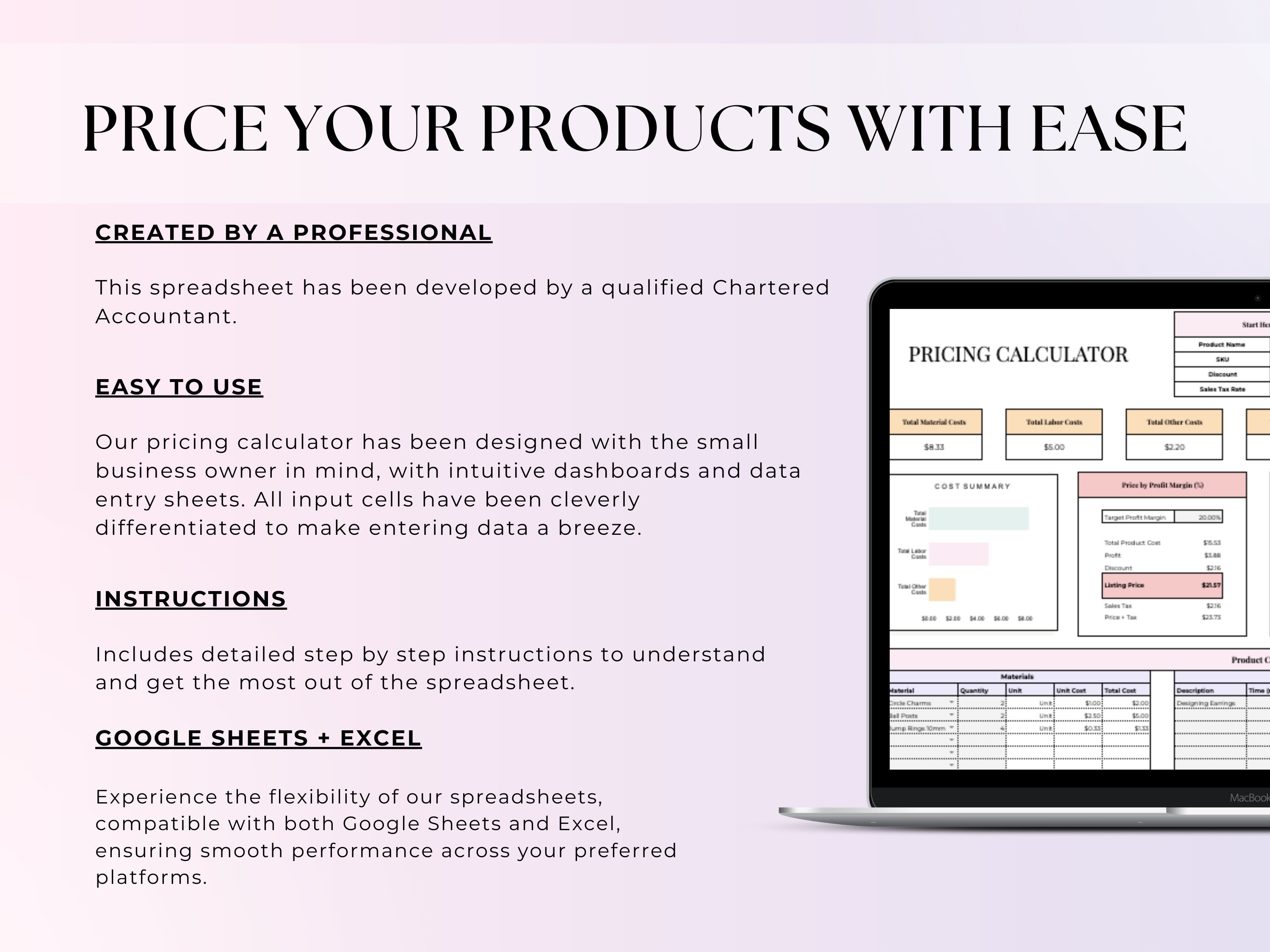 Easy Product Pricing Calculator Template for Small (Download Now) Etsy Easy Product Pricing Calculator Template for Small (Download Now) Etsy