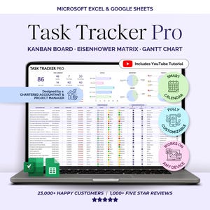 Task Tracker Excel Spreadsheet Task Priority Tracker Google Sheets To Do List Eisenhower Matrix Kanban Board Team Task Manager Calendar