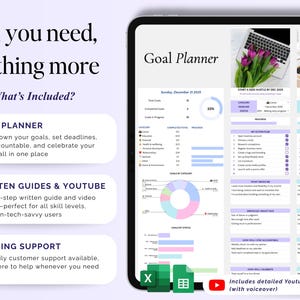Goal Planner Spreadsheet Google Sheets Goal Tracker Template 2026 New ...