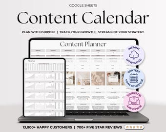 Google Sheets Content Calendar for Social Media, Yearly Content Planning Spreadsheet, Post Scheduler Template, Monthly Post Batch Content