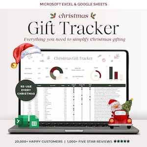 Christmas Gift Tracker Spreadsheet Holiday Gift Template Gift Budget Template Google Sheets Christmas Planner Holiday Planning Organizer