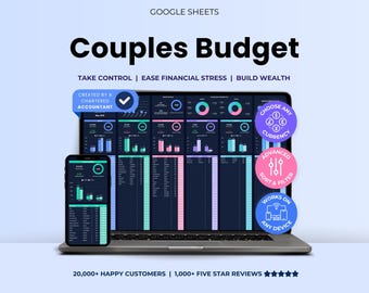 Couples Budget Spreadsheet Monthly Couple Budget Template Annual Couples Budget Planner Google Sheets Shared Budget Tracker Expense Tracker