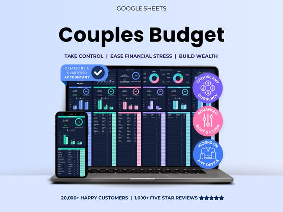 Couples Budget Spreadsheet Monthly Couple Budget Template Annual Couples Budget Planner Google Sheets Shared Budget Tracker Expense Tracker