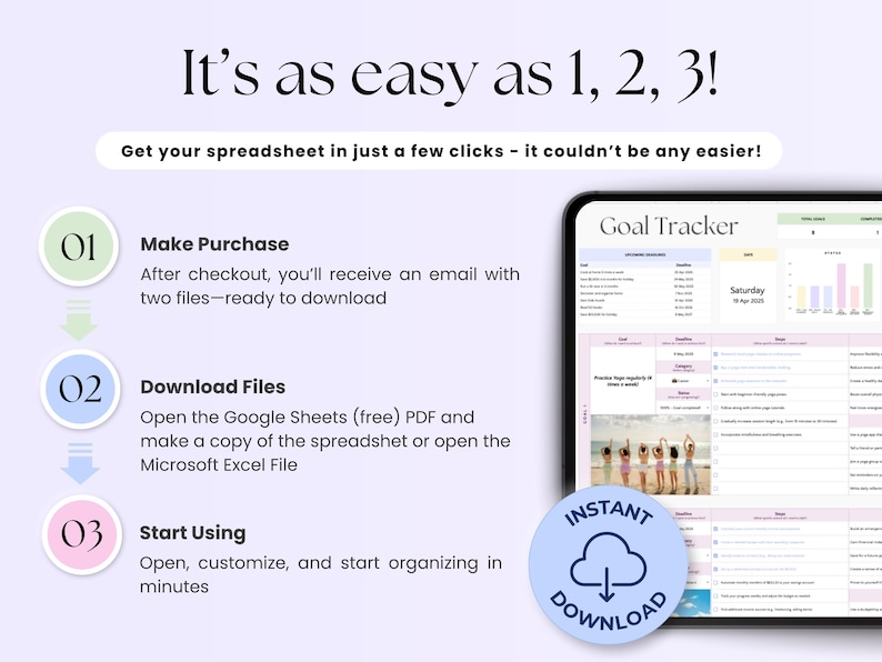 Goal Planner Spreadsheet Google Sheets Goal Tracker Template 2026 New ...