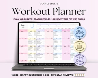 Workout Tracker Spreadsheet Google Sheets Beginners Exercise Planner Weekly Monthly Fitness Schedule Weightlifting Template Home Workout Log