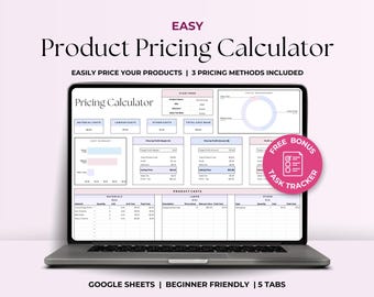 Easy Product Pricing Calculator Template for Small Business, Profit Spreadsheet Google Sheets & Excel, Materials Tracker Handmade Business