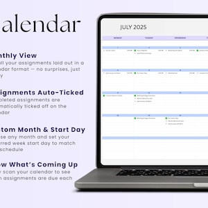 Assignment Tracker Google Sheets Student Planner Spreadsheet Homework ...