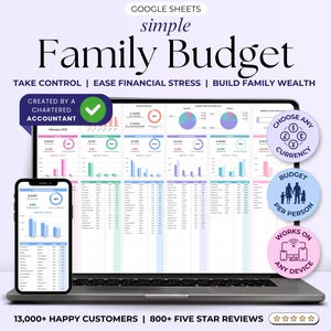 Family Monthly Budget Spreadsheet Google Sheets Paycheck Budget Template for Families and Kids Household Budget Tracker Household Expenses