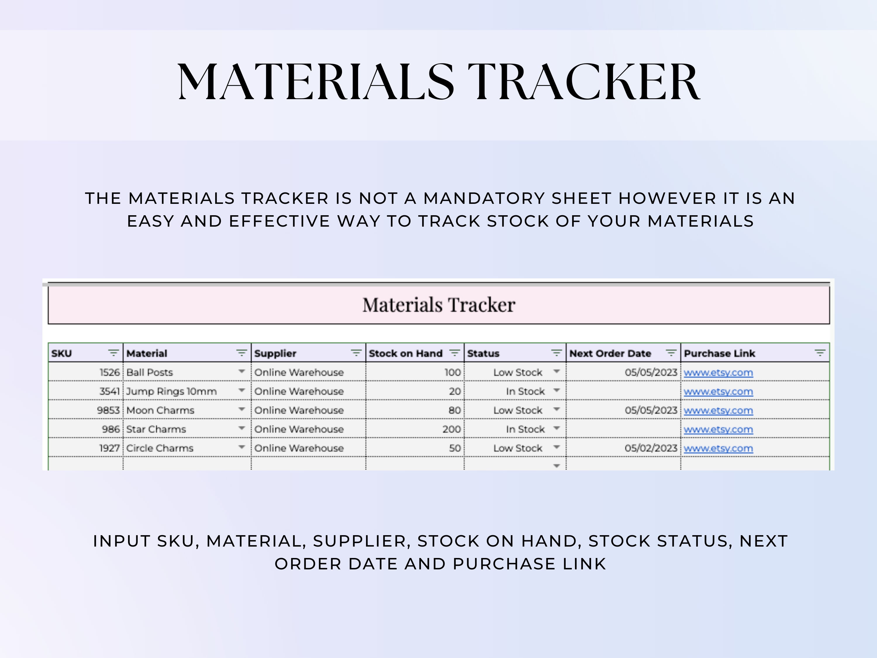 Handmade Product Pricing Calculator Template for Jewlery Pricing, Profit Spreadsheet Google