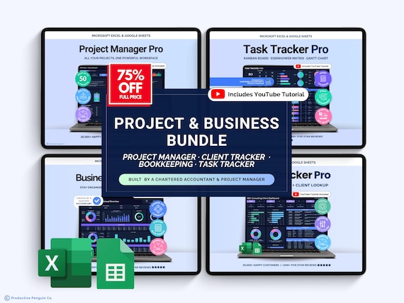 Task Tracker Spreadsheet Client Tracker CRM Excel Project Management Template Google Sheets Small Business Bookkeeping Template Lead Tracker
