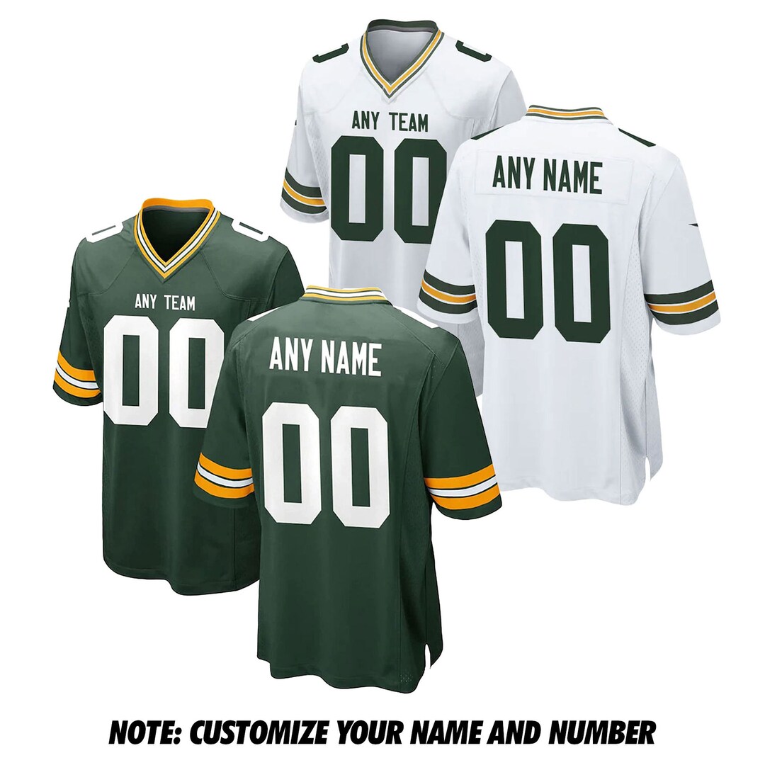 Green Bay Jersey Green Bay Game Jersey Custom Football Etsy
