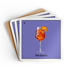 Aperol spritz loteria, Cocktaildeckel, aperol spritz lover, aperol spritz print, trendiges aperol spritz, klassische Cocktailkunst, trendige Cocktailkunst