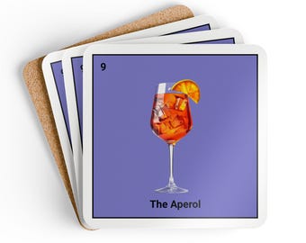 Aperol spritz loteria, Cocktaildeckel, aperol spritz lover, aperol spritz print, trendiges aperol spritz, klassische Cocktailkunst, trendige Cocktailkunst