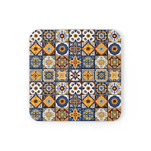 Talavera Mexican tile Set /trendy coasters / mexican shot glasses/fiesta decorations/mexican cactus print/mexican cultural art