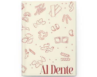 Al Dente Hardcover Journal,gift for chef,chef book,blank recipe book,custom recipe book,blank recipe journal,hospitality gift,pasta chef