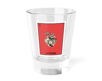 La Pendeja,mexican card game,pendeja,custom loteria,latin merch,mexican bridalshower,mexican loteria,lottery,mexican board game,Shot Glass