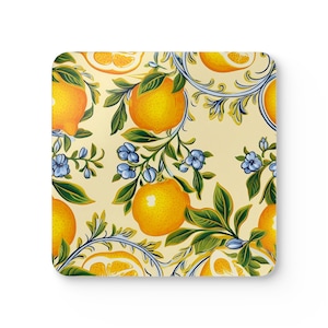 Citrus Bliss Coaster Set,Lemon love