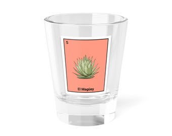Agave loteria Shot Glass / Tequila lover / Marg / mexican shot glasses/fiesta decorations/mexican cactus print/mexican cultural art