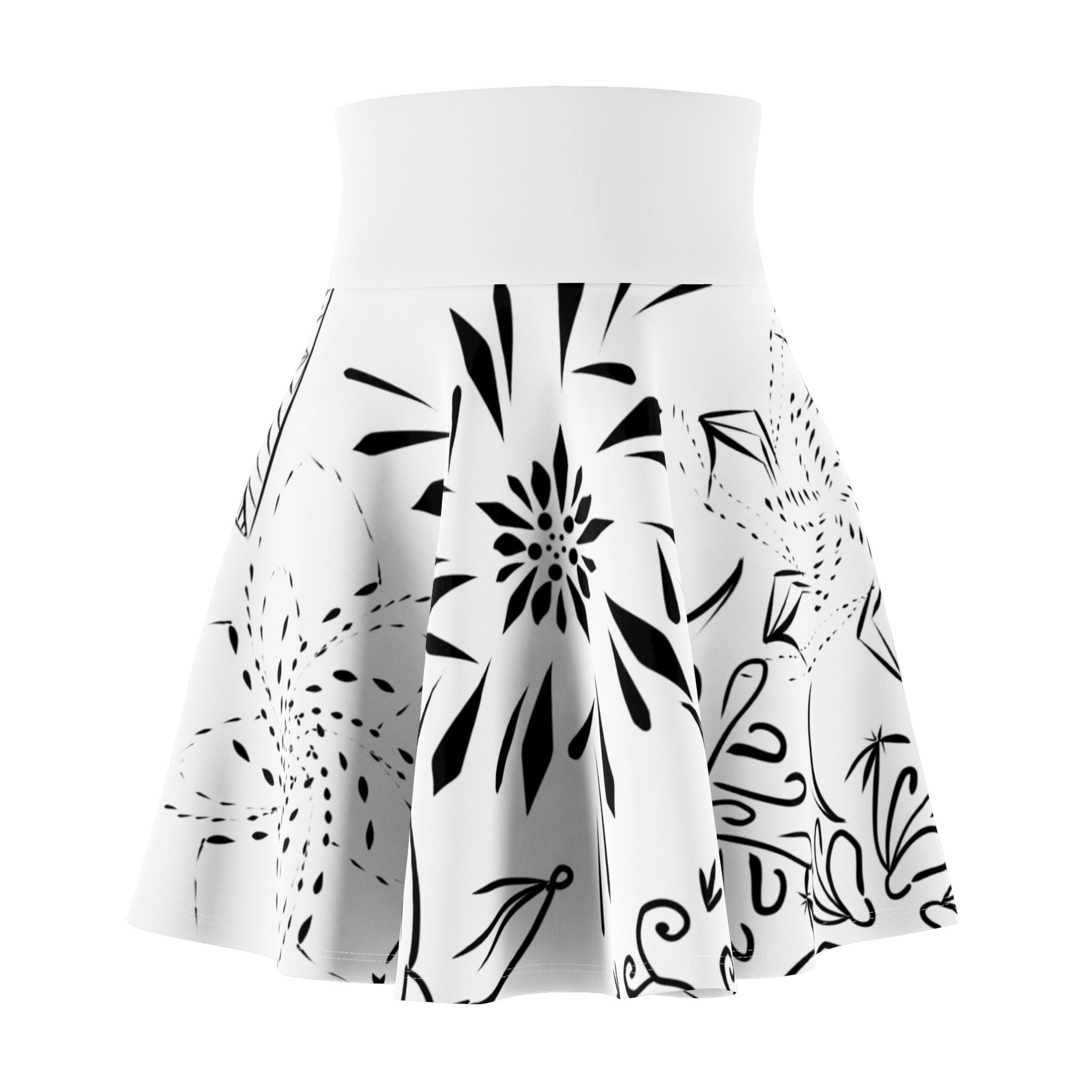 Black and white skater cheap skirt