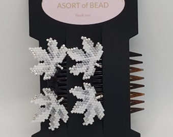 White Leaves Hair Comb