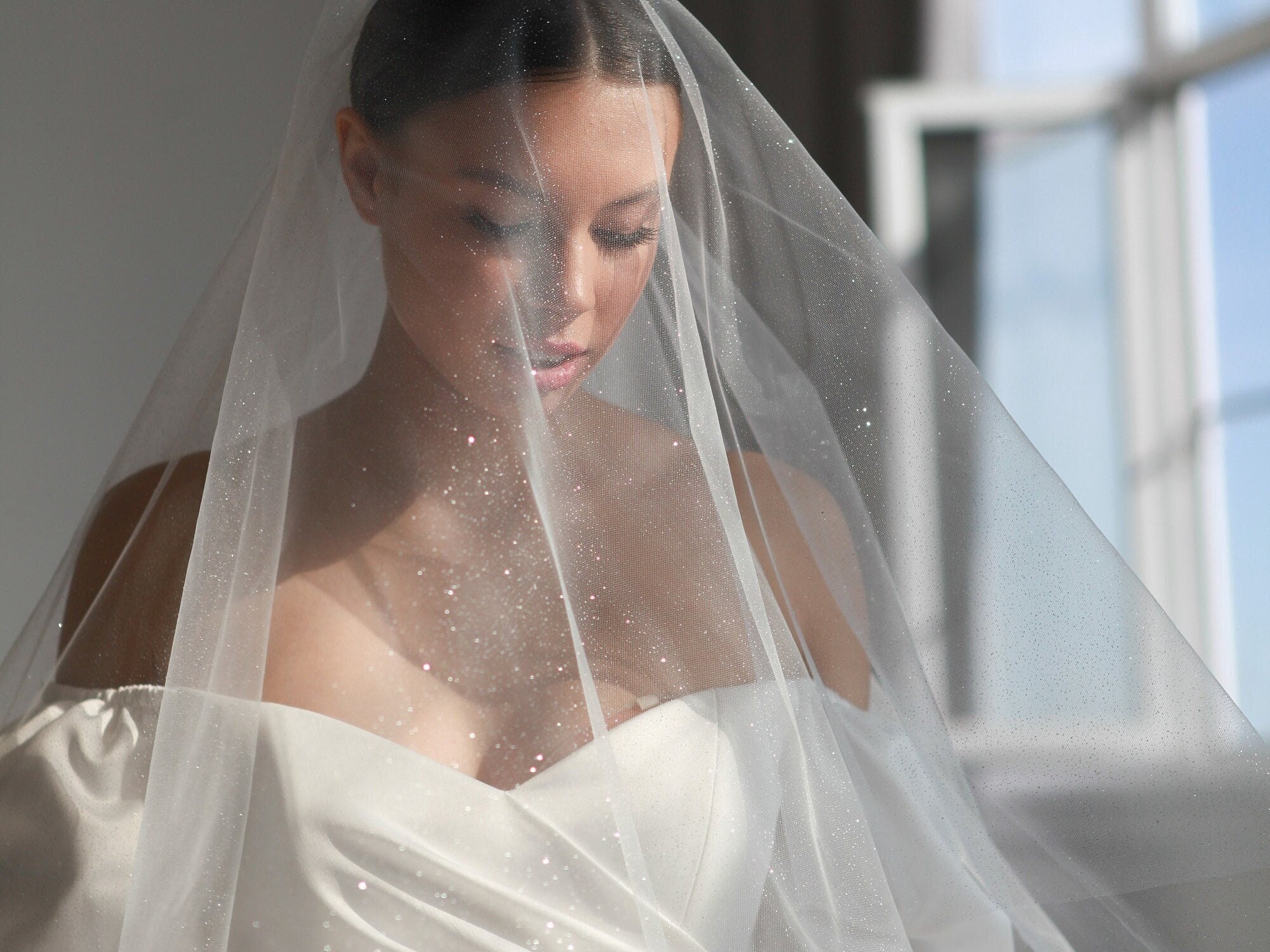 Ansonia Bridal Veil Style 352 Shimmer Glitter Tulle Veil