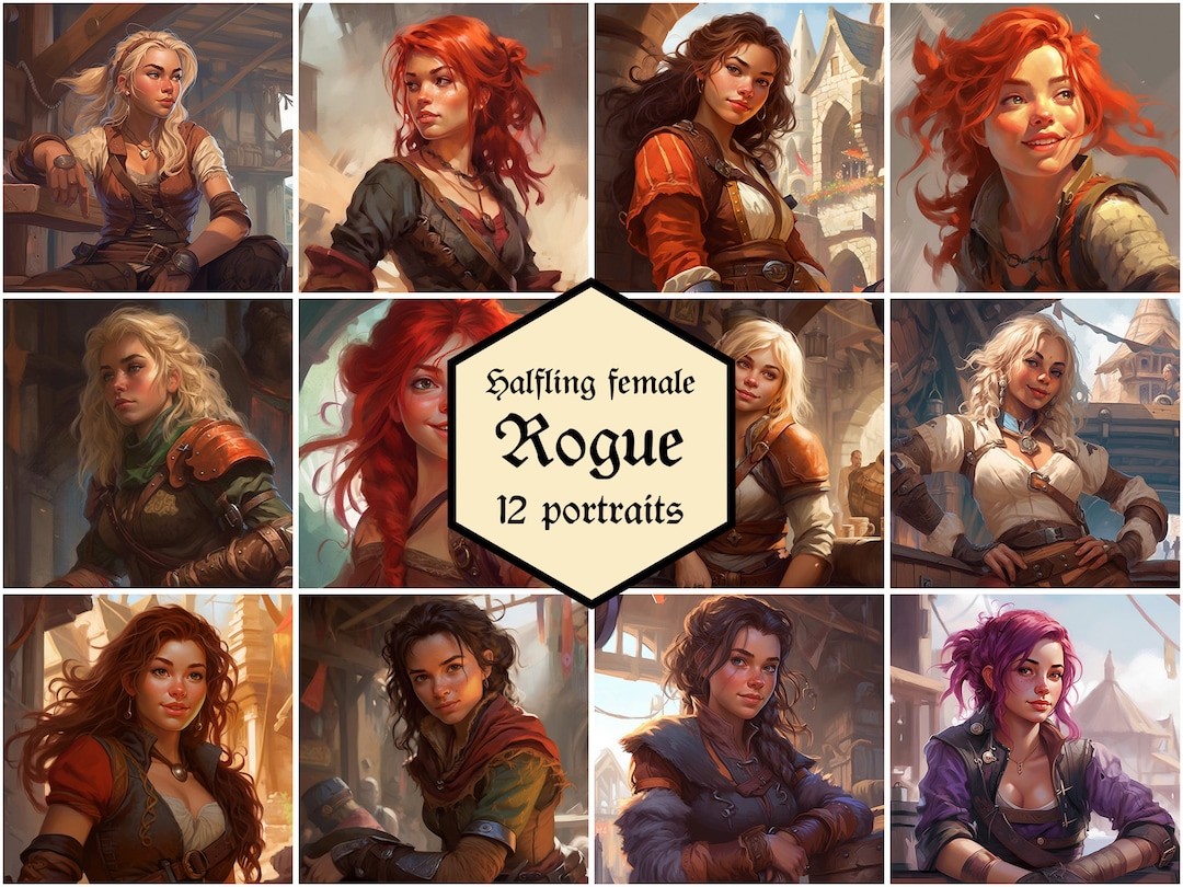 Halfling Rouges Dnd Female Halfling Rogue Portraits | 12-pack | Dungeons & Dragons - Etsy
