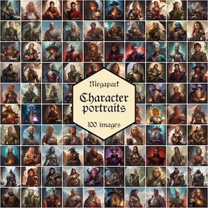 Various NPC characters | human, elf, dwarf, halfling, gnome, tiefling, aarakocra | 100 image megapck | Dungeons & Dragons | Pathfinder