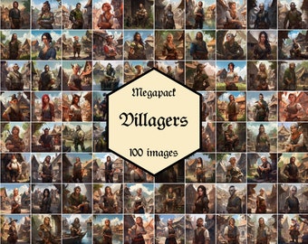 Villager NPCs | 100 image megapack | Dungeons and Dragons | Pathfinder