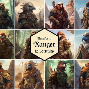 Aarakocra ranger portraits | 12-pack | Dungeons & Dragons