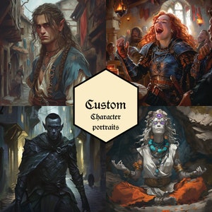 Custom character portrait commission | Dungeons & Dragons | Pathfinder | Fantasy illustration