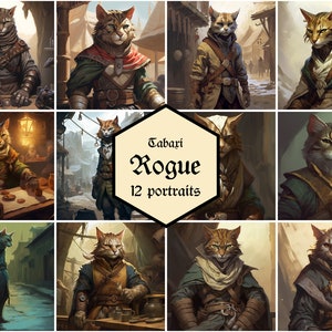 Tabaxi rogue portraits | 12-pack | Dungeons & Dragons