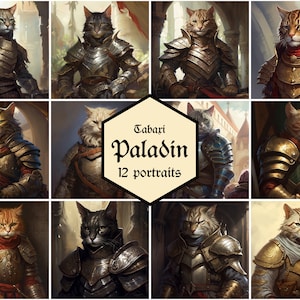 Tabaxi paladin portraits | 12-pack | Dungeons & Dragons
