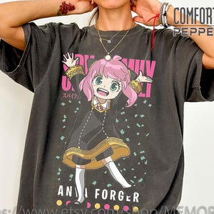 Vintage Pink Hair Girl Anime Shirt | Retro 90s School Uniform Graphic Tee | Cute Japanese Style Streetwear Comfort Colors Pepper Tee