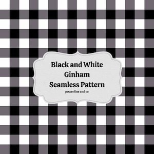 Patrón de cuadros vichy en blanco y negro sin costuras (PNG) Descarga digital