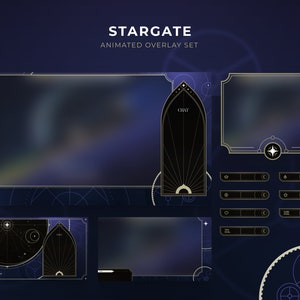 Stargate: Steampunk, Starry themed Overlay Set for Twitch Streams