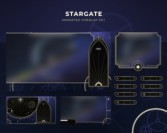 Stargate: Steampunk, Starry themed Overlay Set for Twitch Streams