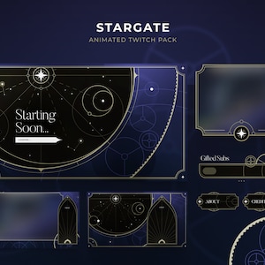 Stargate: Steampunk, Starry themed Stream Graphics for Twitch Streams