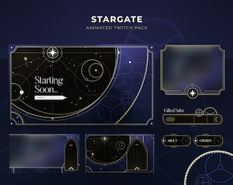 Stargate: Steampunk, Starry themed Stream Graphics for Twitch Streams