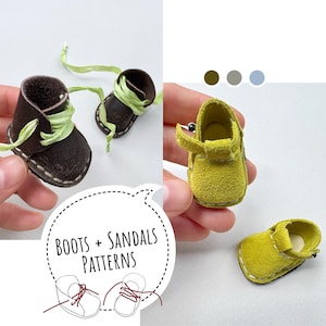 Digital Doll Shoes Sewing Pattern Boots and Sandals – for Cloth Art Dolls