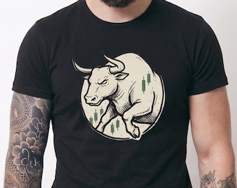 Trading Bull Shirt Stock Market Tee Crypto Bull Candlestick Chart Shirt Bullish Trader Gift Tee