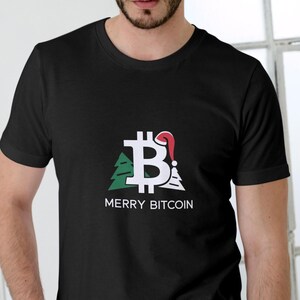 Julhelger Merry Bitcoin Unisex bomulls-T-shirt - 5 färger tillgängliga - Storlek S-5XL
