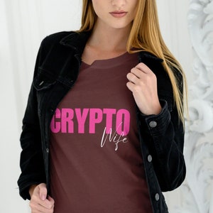 Krypto Frau Krypto-Frauen-Premium-T-Shirt, weiches Baumwoll-T-Shirt für Händler, perfektes Geschenk für die Kryptogeld- und Blockketten-Enthusiasten