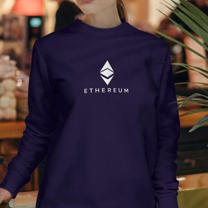 Moletom com token criptográfico Ethereum ETH, suéter unissex aconchegante com criptomoedas, pulôver Blockchain, ótimo presente para os amantes de criptomoedas
