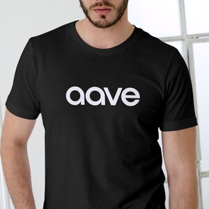 Camiseta AAVE Crypto Token, camiseta de algodão Blockchain, camiseta macia de troca de criptomoedas, presente unissex perfeito para amantes de tecnologia e nerds
