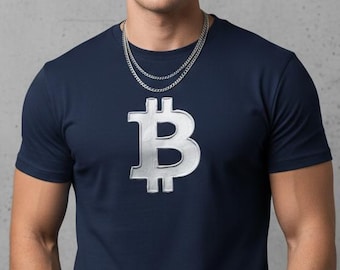 Bitcoin Logo Unisex Heavyweight Cotton T-Shirt - Cryptocurrency Fan Tee -Gift for Crypto Traders
