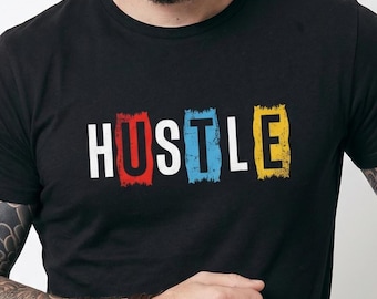 Hustle Shirt, Motivational T-Shirt, Entrepreneur Gift, Grind Hustle Culture Tee, Self Made Boss Shirt, Unisex Heavyweight Cotton Crewneck