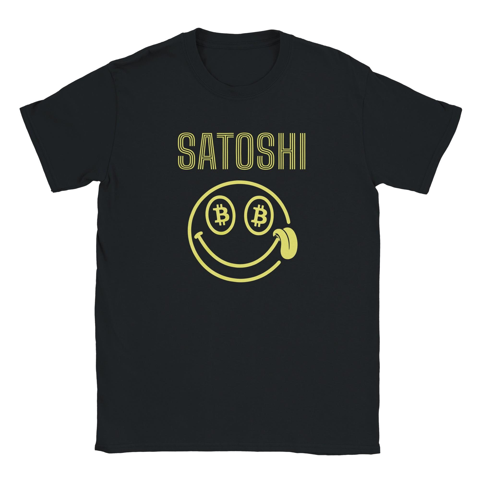 Funny Satoshi Nakamoto Bitcoin Unisex Cotton Black T-shirt