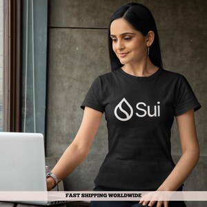 Camiseta SUI Crypto Token, camiseta unissex de algodão com blockchain em 8 cores, presente perfeito para amantes de criptomoedas e traders de altcoins