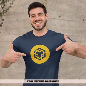 Camiseta BNB Crypto Token, camiseta unisex de algodón suave y blockchain, elegante camiseta de criptomonedas, ideal como regalo para comerciantes y entusiastas de la tecnología.